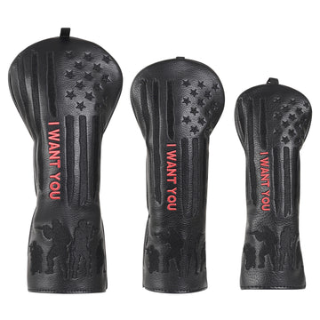 US Army Wood Putter Head Cover Set